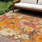 Edge Collections - 8' x 10' - Orange - Area Rug Indoor and Outdoor Use Floral for Washable - 1 Piece